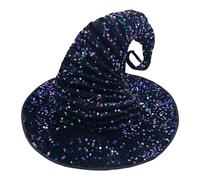 iiniim Womens Halloween Witch Hat Shiny Sequins Pointed Wizard Cap for Carnival Party Masquerade Cosplay Purple One Size