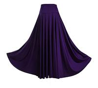 iiniim Women's Ruffle Elastic Waistband Dance Skirts Flamenco Ballroom Dance Stage Performance Costume