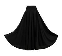 iiniim Women's Ruffle Elastic Waistband Dance Skirts Flamenco Ballroom Dance Stage Performance Costume