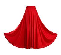 iiniim Women's Ruffle Elastic Waistband Dance Skirts Flamenco Ballroom Dance Stage Performance Costume