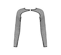 iiniim Womens Sheer Arm Sleeve Shrug See-Through Mesh Long Sleeve Gloves Crop Top T-Shirt Fishnet Black M