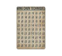 IINKUEYK Wing Chun Techniques Metal Tin Sign Martial Arts Training Chart Vintage Educational Wall-Art for Training Room Home Dojo 8 X 12 inch