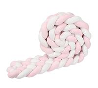 IIQI 6 Knots Widen Cushion, 20-22cm Width Soft Knot Handmade Back Pillows for Sofa Border Bedroom Home Decoration (Pink White 14+69,3.6M)