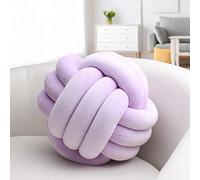 IIQI Knot Ball Pillow, Soft Knotted Cushion for Home Decor【1 Free Washing Bag Included】 Round Throw Pillow Lumbar Pillows (Purple 29,35cm)
