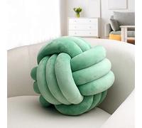 IIQI Knot Ball Pillow, Soft Knotted Cushion for Home Decor【1 Free Washing Bag Included】 Round Throw Pillow Lumbar Pillows (Mint Green 129,28cm)