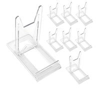 IIRC Adjustable Acrylic Plate Stand Pack of 8 for Presentation, Mobile Phone, CD, Bluray, Picture, Art Photo Frame