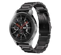 iitee Strap Compatible with Samsung Galaxy Watch 46mm/Galaxy Watch 3 45mm/Gear S3 Frontier/Gear S3 Classic/Huawei Watch 2 Pro Smartwatch, 22mm Stainless Steel Strap Replacement - Black