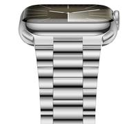 iiteeology Lightweight Stainless Steel Band Designed for Apple Watch Ultra 3 & Ultra 2, Series 1-11, 46mm, 45mm, 44mm, 42mm, Replacement iWatch Bands for Men & Women,Bright Silver