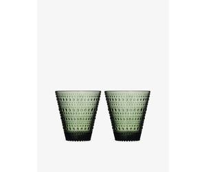 Iittala Iittala Kastehelmi Glass Tumblers Set Of Two Green