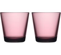 Iittala Kartio 1070585 Set of 2 Glasses, Made of Glass, in Pink, Dishwasher Safe, Dimensions (H x W x L): 8 cm, Volume: 21 cl