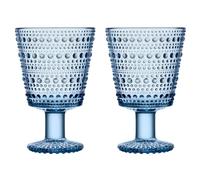 Iittala Kastehelmi drinking glass with stem 26 cl 2-pack Aqua