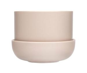 Iittala Nappula 1059790 Flower Pot with Saucer Ceramic 17 x 17 x 13 cm Beige