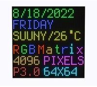 iiunius 64 x 64 RGB LED Matrix Panel Full Colour for Raspberry Pi/Ardui 192 x 192 mm 3 mm Pitch 4096 LEDs Adjustable Brightness