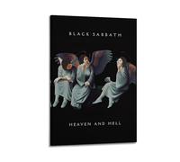 IIWERUW Black Sabbath Heaven&Hell Poster Wall Art Canvas Aesthetic Cover Poster Vintage Music And Movies Decorative Painting for Living Room Bed Room 24x36inch(60x90cm) Frame-style
