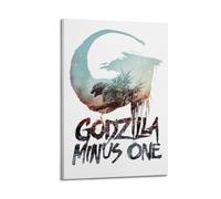 IIWERUW Godzilla Minus One Poster Wall Art Canvas Aesthetic Cover Poster Vintage Music And Movies Decorative Painting for Living Room Bed Room 12x18inch(30x45cm) Frame-style