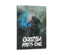 IIWERUW Godzilla Minus One2 Poster Wall Art Canvas Aesthetic Cover Poster Vintage Music And Movies Decorative Painting for Living Room Bed Room 12x18inch(30x45cm) Frame-style