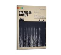IIWERUW Stranger Things Poster Wall Art Canvas Aesthetic Cover Poster Vintage Music And Movies Decorative Painting for Living Room Bed Room 12x18inch(30x45cm) Frame-style