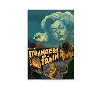 IIWERUW Strangers On A Train Poster Wall Art Canvas Aesthetic Cover Poster Vintage Music And Movies Decorative Painting for Living Room Bed Room 08x12inch(20x30cm) Unframe-style
