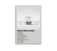 IIWERUW Weezer - White Album Poster Wall Art Canvas Aesthetic Cover Poster Vintage Music And Movies Decorative Painting for Living Room Bed Room 12x18inch(30x45cm) Unframe-style
