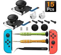 iiwey 2-Pack 3D Replacement Joystick Analog Thumb Stick for Switch Joy-Con Controller,2 Pack Joy-con Metal Latch, Include Y1.5 Screwdrivers,Joycon Joystick Replacement to Fix Drift Joy-con Stick