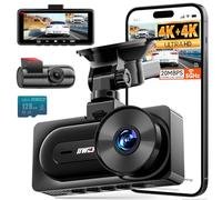 IIWEY 4K+4K Dash Cam Front and Rear, Dual STARVIS Sensor, 5G WiFi-6 (up to 20MB/s) with App, 128G SD Card Included, GPS, Dash Camera for Cars with 24/7 Parking Mode, 3.18 Inch IPS, 170° Wide Angle