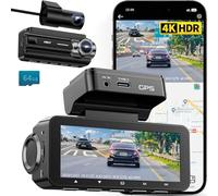 IIWEY D2 Pro Dash Cam Front and Rear 4K, Built-in GPS Speed, 5GHz WiFi, Voice Control, 3.39’’ IPS Screen, Free 64GB SD Card, Super Night Vision, 24H Parking Monitor, Supercapacitor, Type C, WDR
