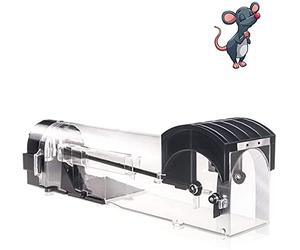 IIWEY Humane Mouse Trap, 32 cm Enlarged Smart Mouse and Rodent Trap, No Kill The Mice, Pets & Children Friendly, Like a Real Mouse Home (Black)