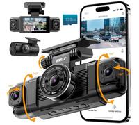IIWEY N5 4 Channel Dash Cam, 360° All-Sides View, FHD 1080P Front and Rear Inside, Left Right Dash Camera for Cars, 8 IR Lamps, 5G WiFi & APP Control, 24H Parking Mode, G-Sensor, with a 128GB SD Card