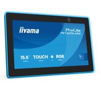 iiyama Prolite TW1625LASC-B3PNR 34.4 cm 15.6 Inch IPS PCAP 10 Point Touch Monitor Audio Out USB 3.2/2.0 USB-C RJ45 PoE Android 14 WiFi Bluetooth NFC/RFID RGB SD Slot Webcam Anti-Glare Anti-Fingerprint