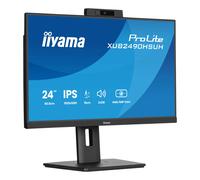 iiyama Prolite XUB2490HSUH-B2 60.5 cm 23.8 Inch IPS LED Monitor Full HD 100H HDMI DP USB 3.2 Height Adjustment Pivot Windows Hello 5 MP Webcam Adaptive Sync Black