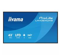 iiyama Prolite LH4364UHS-B1AG Digital Signage Display VA LED Panel 4K UHD HDMI USB-C USB 2.0 RS-232c RJ45 Android 14 OS iiSignage² WiFi Media Player 24/7 Anti-Glare Black