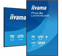 iiyama LH7575UHS-B2AG Signage Display Digital signage flat panel 190.5 cm (75") LCD Wi-Fi 500 cd/m 4K Ultra HD Black Built-in processor Android 11 24/7