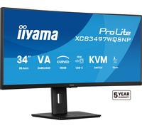 iiyama ProLite 34’’ UWQHD curved monitor with USB-C dock, LAN, KVM switch and 15cm height adjustable stand