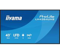 iiyama Prolite LH4364UHS-B1AG Digital Signage Display VA LED Panel 4K UHD HDMI USB-C USB 2.0 RS-232c RJ45 Android 14 OS iiSignage² WiFi Media Player 24/7 Anti-Glare Black