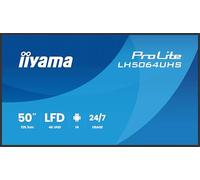 iiyama Prolite LH5064UHS-B1AG 125.8 cm 50 Inch Digital Signage Display IPS LED Panel 4K UHD HDMI USB-C USB 2.0 RS-232c RJ45 Android 14 OS iiSignage² WiFi Media Player 24/7 AntiGlare Black