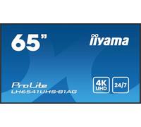 iiyama Prolite LH6541UHS-B1AG Digital Signage Display 64.5 Inches 4K LED Panel UHD HDMI RS-232c RJ45 USB2.0 Media Player 24/7 164 cm Black