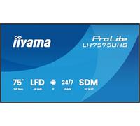 iiyama ProLite LH7575UHS-B2AG 75" 4K digital signage display with 24/7 uptime, Android OS, Signal FailOver function and an Intel® SDM slot