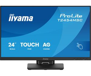 iiyama ProLite T2454MSC-B3AG 24" InCell PCAP 10-point touchscreen with IPS panel technology, anti-glare coating, and a flexible stand