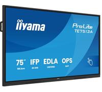 iiyama Prolite TE7513A-B1AG 189.3 cm 75 Inch IPS LED Large Format Display 4K UHD 40 Touch Points PureTouch-IR HDMI DP USB-C USB 3.2 RS-232c RJ45 HDMI-Out 7H OPS WiFi Android 14 OS iiControl NFC