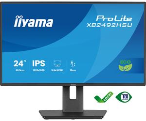 iiyama ProLite XB2492HSU-B1 24" IPS Full HD panel with 4-sided slim bezel and height-adjustable stand