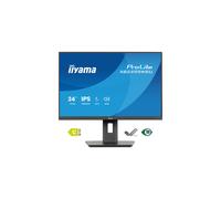 iiyama ProLite XB2495WSU-B1 24-inch IPS monitor with a slim, four-sided bezel design and a stand that is height-adjustable by 150 mm