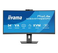 iiyama ProLite XCB3497WQSNPH 34 VA UltraWide Quad HD USB-C KVM Height-Adjustable Curved Monitor