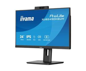 iiyama ProLite XUB2490HSUH-B2 24" Full HD IPS monitor with 5 MP webcam & microphone, height-adjustable, slim bezel - ideal for modern office and