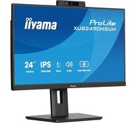 iiyama Prolite XUB2490HSUH-B2 60.5 cm 23.8 Inch IPS LED Monitor Full HD 100H HDMI DP USB 3.2 Height Adjustment Pivot Windows Hello 5 MP Webcam Adaptive Sync Black