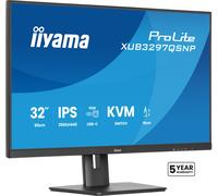 iiyama ProLite XUB3297QSNP-B1 32'' QHD IPS monitor with USB-C dock (95 W), KVM switch & daisy-chain function for productive working.