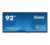 iiyama TE9218UWI-B1AG Signage Display Kiosk design 2.32 m (91.5") LED Wi-Fi 500 cd/m 5K Ultra HD Black Touchscreen Built-in processor Android 16/7