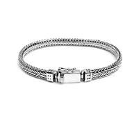 IJ INSPIRING JEWELLERY UNISEX HANDMADE Bali SNAKE Chain Bracelet Solid Sterling Silver Rectangular 6 mm (8)