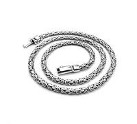 IJ INSPIRING JEWELLERY Unisex MENS Handmade Solid Sterling Silver 6 mm BYZANTINE Chain Necklace (22)