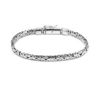 IJ INSPIRING JEWELLERY Women's Men's 925 Sterling Silver Bali Byzantine Oxidised Chain Bracelet 4 mm Thick 7" 7.5" 8" inches Long (7.5)
