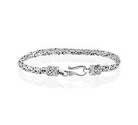 IJ INSPIRING JEWELLERY Women's Men's 925 Sterling Silver Handmade Bali Byzantine Bracelet 3 mm Thick (6.50)